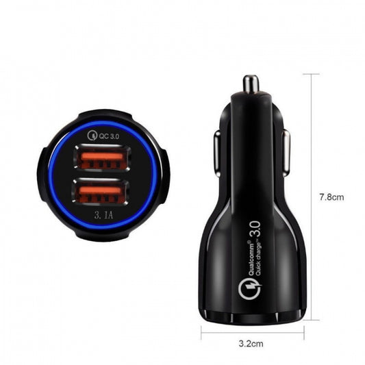 Универсално USB зарядно за кола Qualcomm 3.0 с два порта 1892