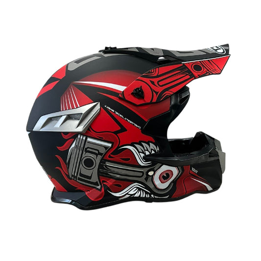 Мотокрос каска 188 - размер L - Matt Black/Red