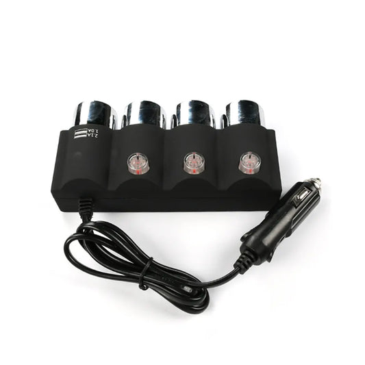Разклонител за запалка с 3 гнезда и 2 USB - 1508