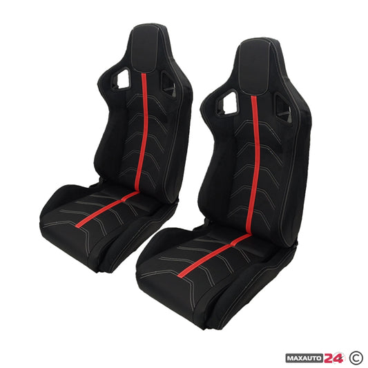 Спортни седалки тип рекаро -1079 червена