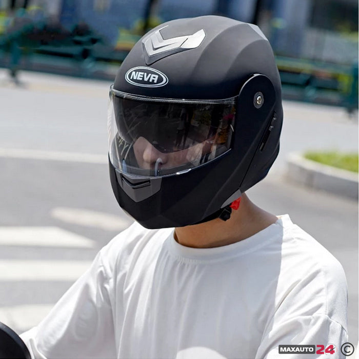 Каска за мотор - 2402-2 черна гланц