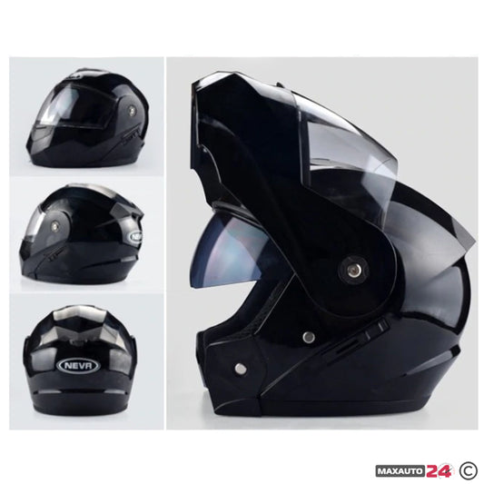 Каска за мотор - 2402-2 черна гланц