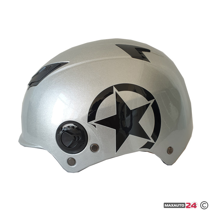 Каска за мотор М - 12 - Сива