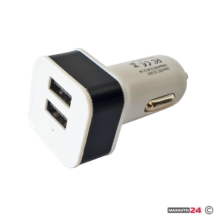 Универсално USB зарядно за кола с два порта - 13611