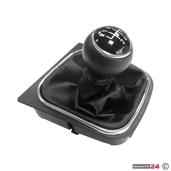 Топка за скоростен лост с маншон съвместима с  Golf V/VI (03-12) с 6 скорости - черен конец