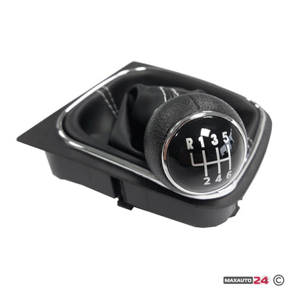 Топка за скоростен лост с маншон съвместима с VW Golf V / VI 03-12 с 6 скорости - бял конец