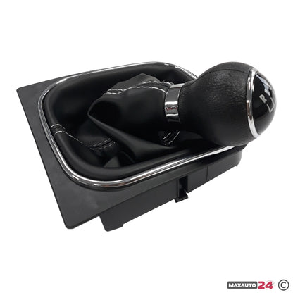 Топка за скоростен лост с маншон съвместима с VW Golf V / VI 03-12 с 6 скорости - бял конец