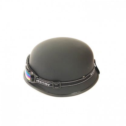 Ретро каска с очила тип немска - черен мат