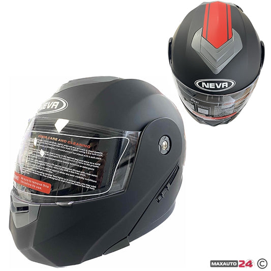 Каска за мотор - 2402-3 черно / червено МАТ
