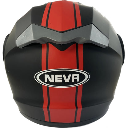 Каска за мотор - 2402-3 черно / червено МАТ