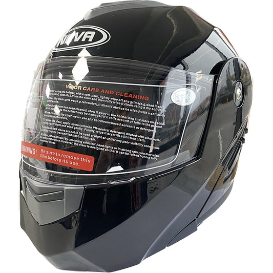 Каска за мотор - 2402-4 чернo / червено ГЛАНЦ