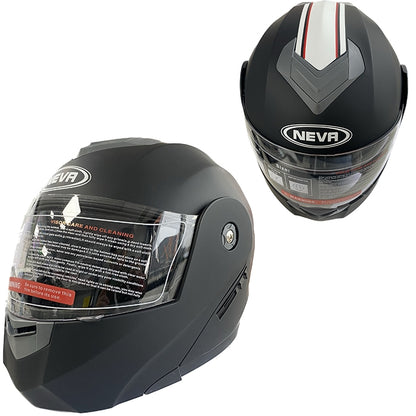 Каска за мотор - 2402-5 черно / бяло МАТ