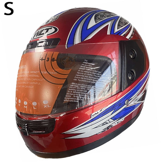 Каска мото 106-7 - S - Червено / Синьо
