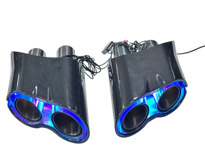 Универсални RGB LED карбонови накрайници за ауспух - Brabus