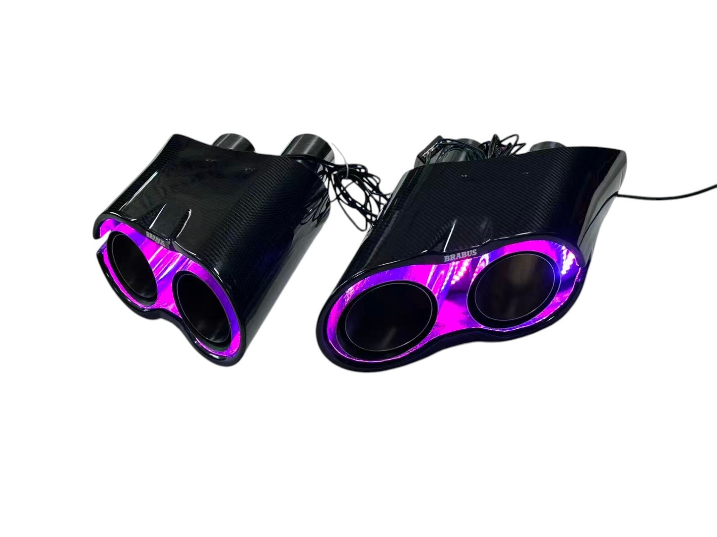 Универсални RGB LED карбонови накрайници за ауспух - Brabus