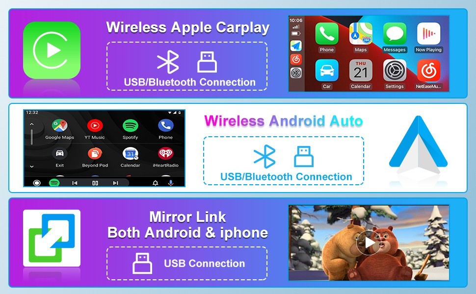 Мултимедия 10.1" 2GB/64GB с Wireless CarPlay & Android Auto