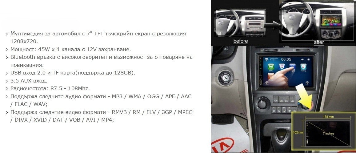 Мултимедия MP5 с двоен дин