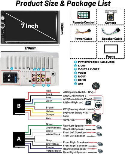 MP5 мултимедия A7020 – 7″ тъчскрийн + камера + рамка 2DIN