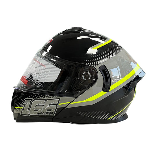 Каска 166 - Размер XL - Черно/Неон