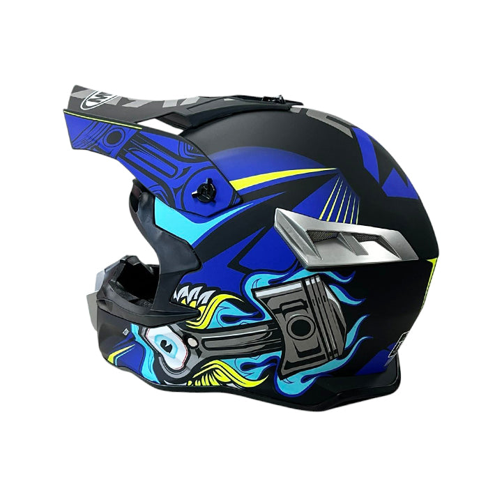 Мотокрос каска 188 - размер XL - Matt Black/Blue