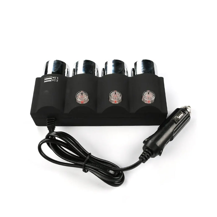 Разклонител за запалка с 3 гнезда и 2 USB - 1508