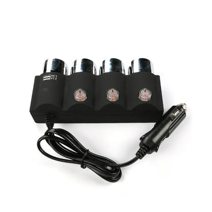 Разклонител за запалка с 3 гнезда и 2 USB - 1508