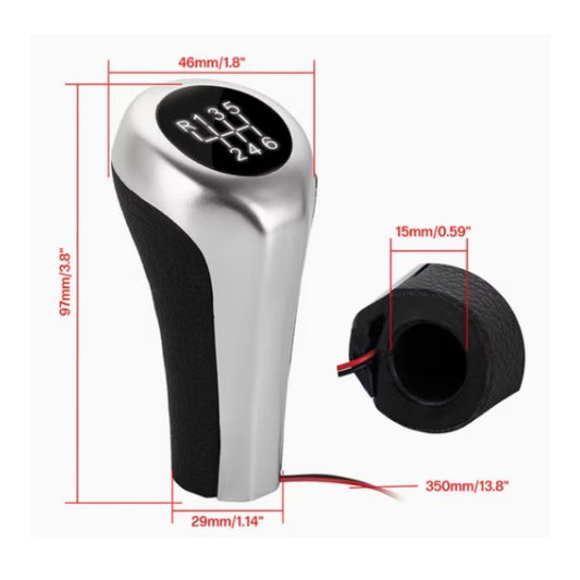 Топка за скоростен лост PA756 - 6 Скорости - Светеща - Сива