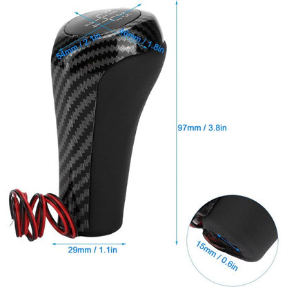 Топка за скоростен лост PA756 - 5 Скорости - Светеща - Карбон